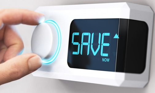 thermostat that says "save" on it