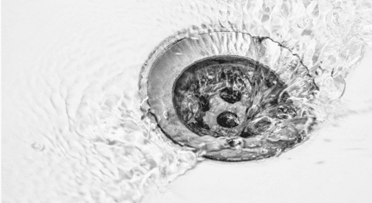 water going down drain