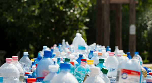 pile of empty water bottles